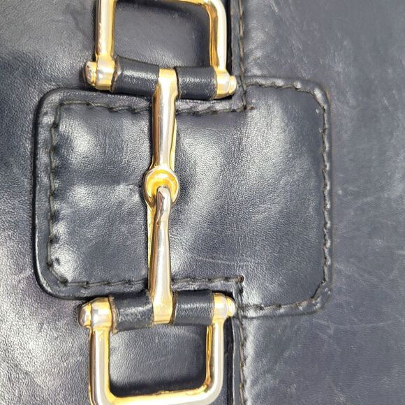 Vintage Old Visconti ITALY Leather Shoulder Bag Crossbody Blue Celine Designer - Picture 5 of 9